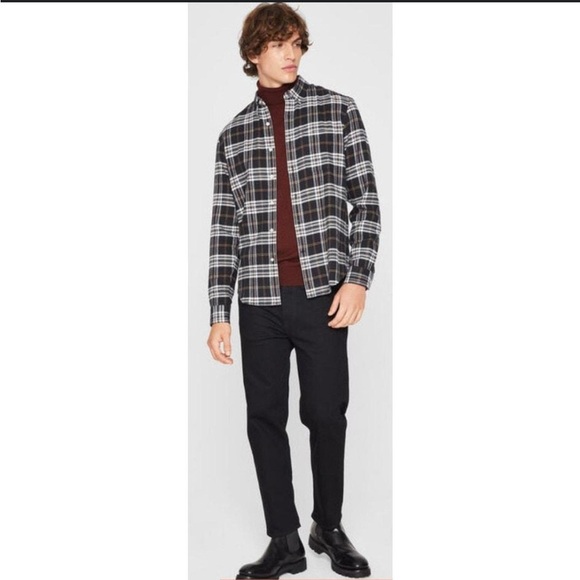 Club Monaco Black and White Plaid Shirt - Picture 2 of 8